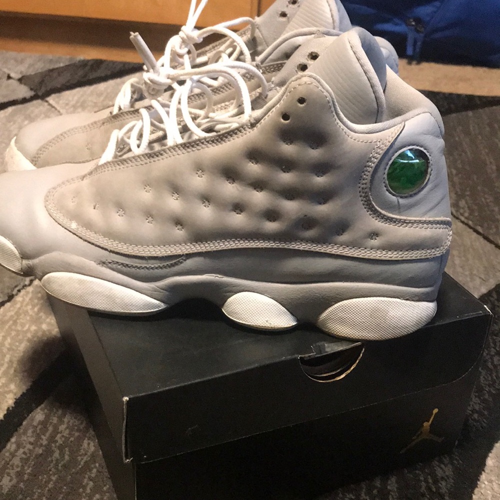 Wolf Grey Jordan 13’s, Size 9.5.